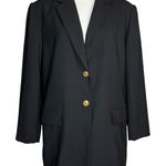 Talbots  Vintage Black 100% Pure Wool Gold Button Blazer Jacket 16 Made In‎ Japan Photo 0
