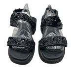 Coaster Size 9 Sandals With Sequined Straps & Chunky Heel Black Photo 0