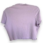 SheIn Curve Womens Crop Top Size 3XL Lavender Ribbed Knit Wide Rib Lettuce Edge Photo 2