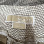 Michael Kors  Checkered Tan Linen Bermuda Shorts Photo 4
