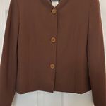 Giorgio Armani  Brown Wool Button Front Long Sleeve Jacket Size 40 Photo 3