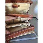 Travel by Sharif Map Print Shoulder Crossbody Bag Tan Yellow Leather Trim RARE Photo 8