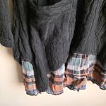 XINOUYILI Black Cable Knit Plaid Lettuce Hem Sweater Dress With Pockets Size L? Size L Photo 3