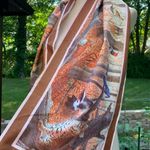 1975 National Wildlife Federation Various Wetland Forest Silky Polyester Scarf Brown Photo 2