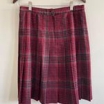 Vintage Red Plaid Pleated Knee High School Girl Skirt Size 10 Photo 4
