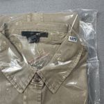 Forever 21 NWT Shirt Womens M Khaki Woven Button Up Chest Pockets Long Sleeve Photo 7