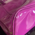 Ted Baker bag in beautiful purple. floral lining with snap closure Photo 11