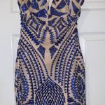 Main Strip Hand Beaded Blue Homecoming Dress Photo 0