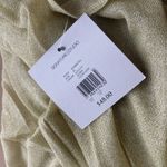 Signature Studio Sheer Gold Metallic Blouse Top M Pullover Tunic Beaded Sequins NYE Party New $48 Photo 9