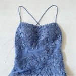 Sherri Hill Blue Lace Evening Gown Mermaid Medium Tail Prom Dress Party Size 6 Photo 5