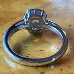 Natural Aquamarine Sterling Silver Halo Ring Size 6 Photo 4