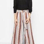 ZARA Trafaluc Striped wide leg paper bag pants Photo 0