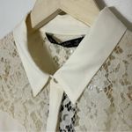 ZARA  Basic lace western vibes button shirt blouse Large‎ NWT Photo 5