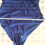 Catherine Malandrino ‎ Blue One Piece Swimsuit with Criss-Cross Straps Photo 13