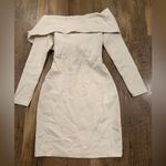 Abercrombie & Fitch NWT  Long Sleeve Off-Shoulder Cream Mini Dress XXSP Photo 3