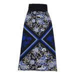 Apt. 9  Blue Floral Geometric Maxi Skirt with Ruched Waistband – Boho Chic Photo 5