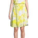 Cupcakes and Cashmere Dayen Yellow Floral Print Tie Waist Sleeveless Dress Size M Photo 0
