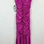 XScape  Rhinestone Strap Ruched Seam Sleeveless Gown Pink Formal Stretch US 2 NWT Photo 8