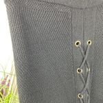 Alice + Olivia  Women's Black Knit Straight Side Tie Midi Skirt S Photo 4