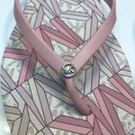 Michael Kors MICHAEL Women’s Graphic MK Pink Purple Gold Emblem Thong Sandals Photo 2