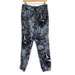 EXPRESS Joggers Womens M Black White Animal Print High Rise Y2K Streetwear Photo 1