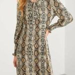 SheIn  | Snake Print Long Sleeve Dress Tie Front Photo 0