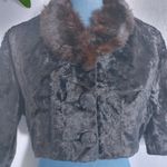 Vintage Fur Collar Crop Evening Jacket Black Size undefined Photo 2