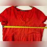 Francesca Bettini Italy women red linen tiered shirt sleeve dress S Photo 4