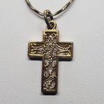 Danecraft Sterling Silver Necklace & Gold Plated Cross Pendant Photo 1