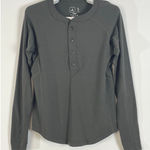 Triple Aught Gray Button Merino Wool Womens Long Sleeve Pullover Size Large Photo 0