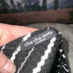 cha cha vente  Black & White Striped Asymmetrical Knit 3/4 Sleeve Tunic M Photo 12