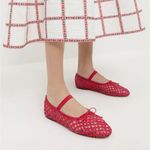 Loeffler Randall  Leonie Chocolate Crochet Ballet Flat Photo 0