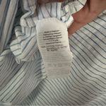 Madewell Women's Sz S White Blue Striped V-Neck Short Sleeve Pullover Semi sheer Photo 6