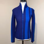 Athleta Cat Track Cardigan Full Zip Sweater Navy Royal Blue Colorblock Size XXS Photo 1