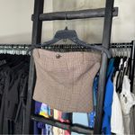 ZARA  Plaid Bustier Top in Brown Glen Check Photo 4