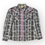 Wrangler  Women’s Western Plaid Button Up Shirt Black White Pink Size Small Photo 0