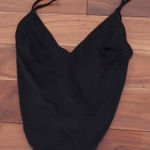 ASOS DESIGN Black V Neck Spaghetti Strap One Piece Swimsuit Bathing Suit Size 10 Photo 0