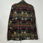 Ecote Tribal Print Army Green Collared Utility Jacket Photo 3