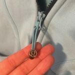 Lululemon Scuba Hoodie Blue Shhhh I'm Meditating Full Zip Stripe Side Thumbholes Photo 6