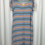 Lane Bryant White Multi Color Stripe Maxi Dress Sz.18/20W Photo 0