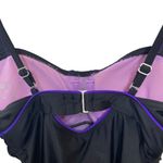Athleta NWT Women Black & Purple Sara Swim Dress Ruched Overlay Size 34 B/C Tall Photo 10
