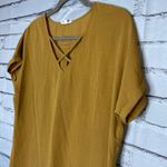 Maurice's Maurice’s Mustard Yellow Women's Top V-Neck Blouse SZ M Y2K Lace Front Y2K Photo 5