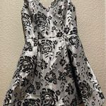 B Darlin NWT B. Darlin Juniors A Line Dress Sleeveless Shimmering Metallic Silver & Blac Photo 0
