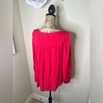 Maeve NTM: by Anthropologie Red Boho Flowy Tunic Blouse Long Sleeve V-Neck Photo 13