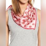 Halogen Shadow Dot Silk Square Scarf Red Polka Dot Scarf Photo 0