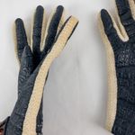 Aris Snuggler Vintage Blue Beige Vinyl Knit Gloves Womens One Size Photo 11