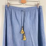 Nicole Miller  Atelier Chambray Wide Leg Embellished Cropped Pants Size L Photo 1