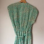 Tucker Silk Cheetah Print Green Turquoise Wrap Belted Shirt Dress Photo 6