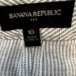 Banana Republic  Linen Paper Bag Shorts Striped Tie Waist Flat Front Gray 10 Photo 1