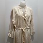 ZARA  Cream Textured Rope-Belt Tunic Dress Size L Photo 6